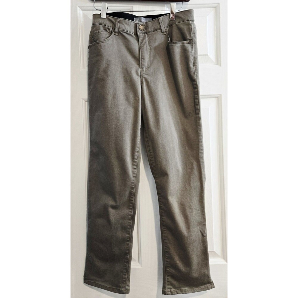 Wit & Wisdom Slim Straight Leg Twill Stretch Pants Size 6 Taupe Khaki